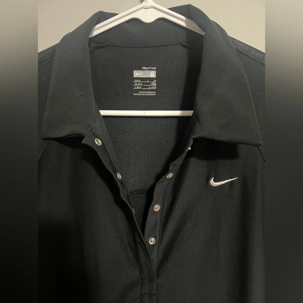 Women’s Nike Dri-fit collared shirt top black size small - Picture 3 of 9
